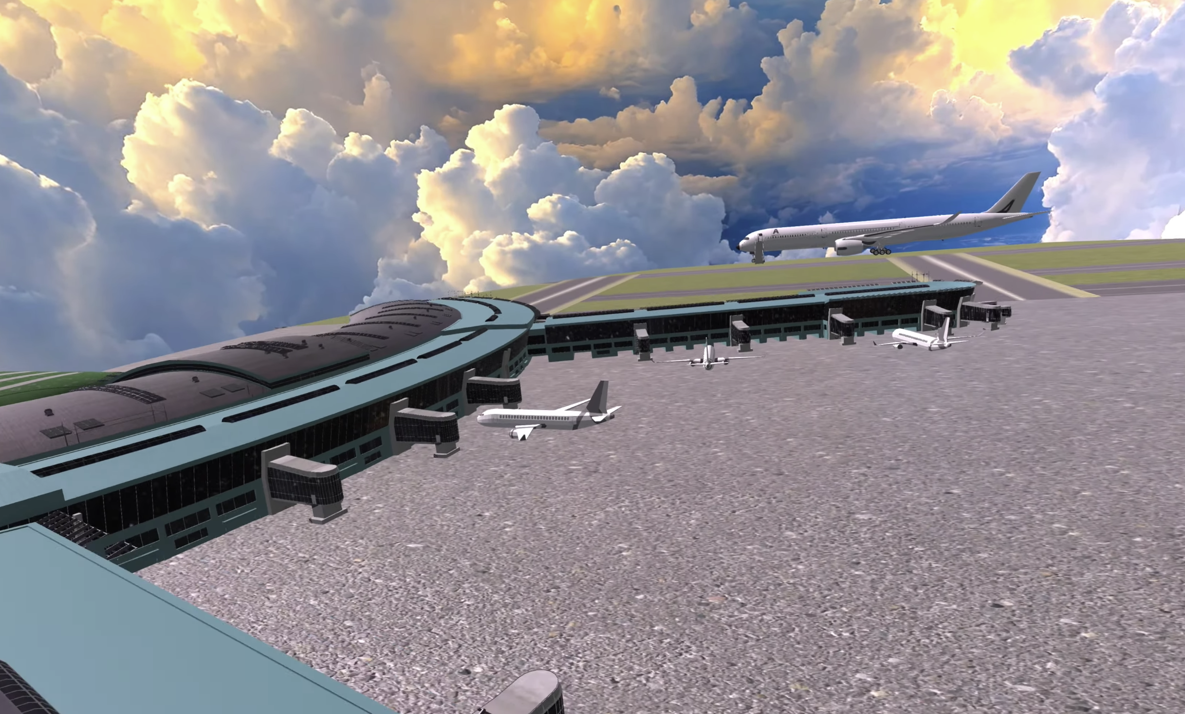 인천공항 3D 모델링 배경